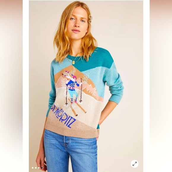 RARE!!!ANTHROPOLOGIE NWOT ST. MORITZ SKI SWEATER SIZE S. - Picture 5 of 13